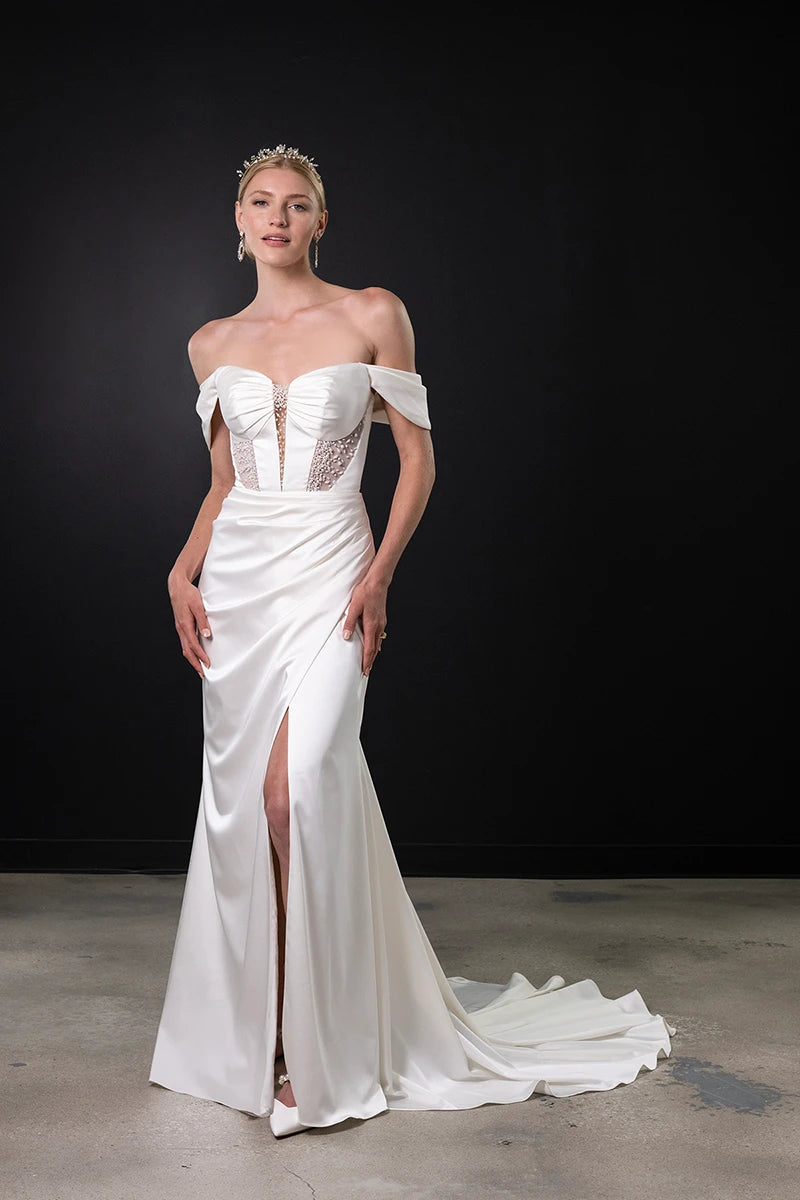 31815 - Chic Fit and Flare Wedding Dress for a Glamorous Look normansbridal 31815 - Chic Fit and Flare Wedding Dress for a Glamorous Look normansbridal