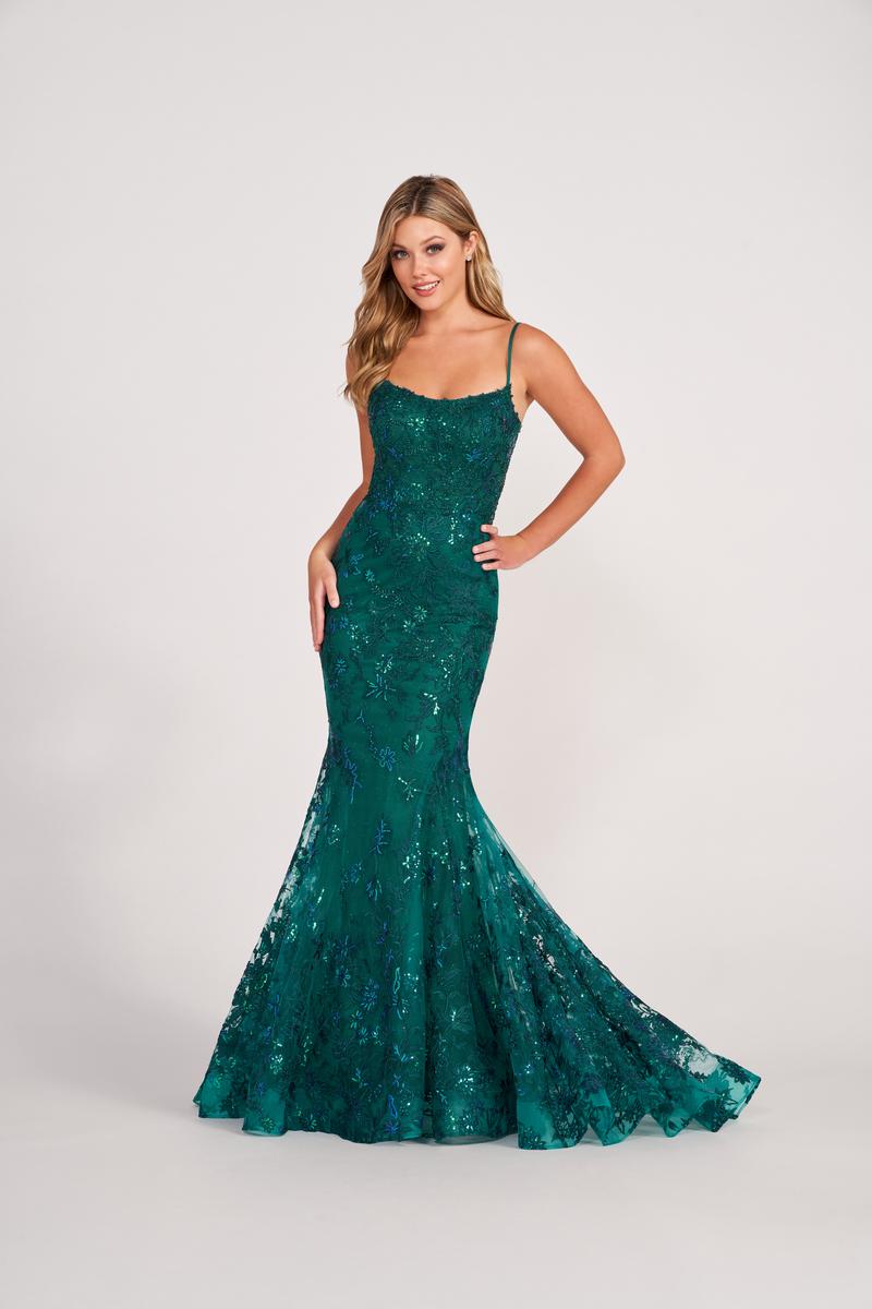 Ellie Wilde by Mon Cheri EW34009 - Spaghetti Strap Fit and Flare Gown Ellie Wilde by Mon Cheri EW34009 - Spaghetti Strap Fit and Flare Gown