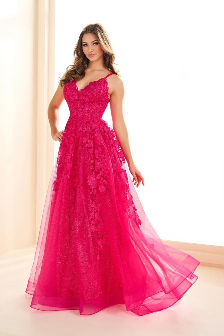 Ellie Wilde EW36015 Black A-Line Gown with Plunging Neckline