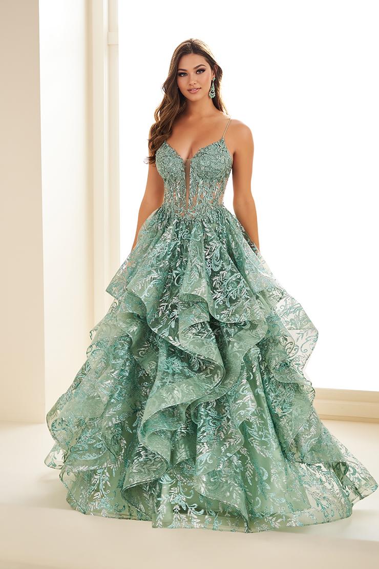 Ellie Wilde EW36054 V-Neck Ballgown with Ruffled Skirt – normansbridal