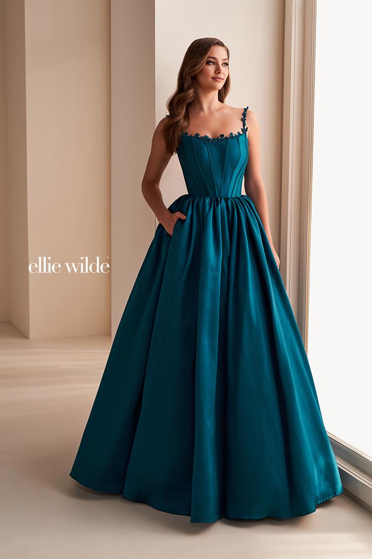 Ellie Wilde EW36221 Teal Ballgown with Sweetheart Neckline Ellie Wilde EW36221 Teal Ballgown with Sweetheart Neckline