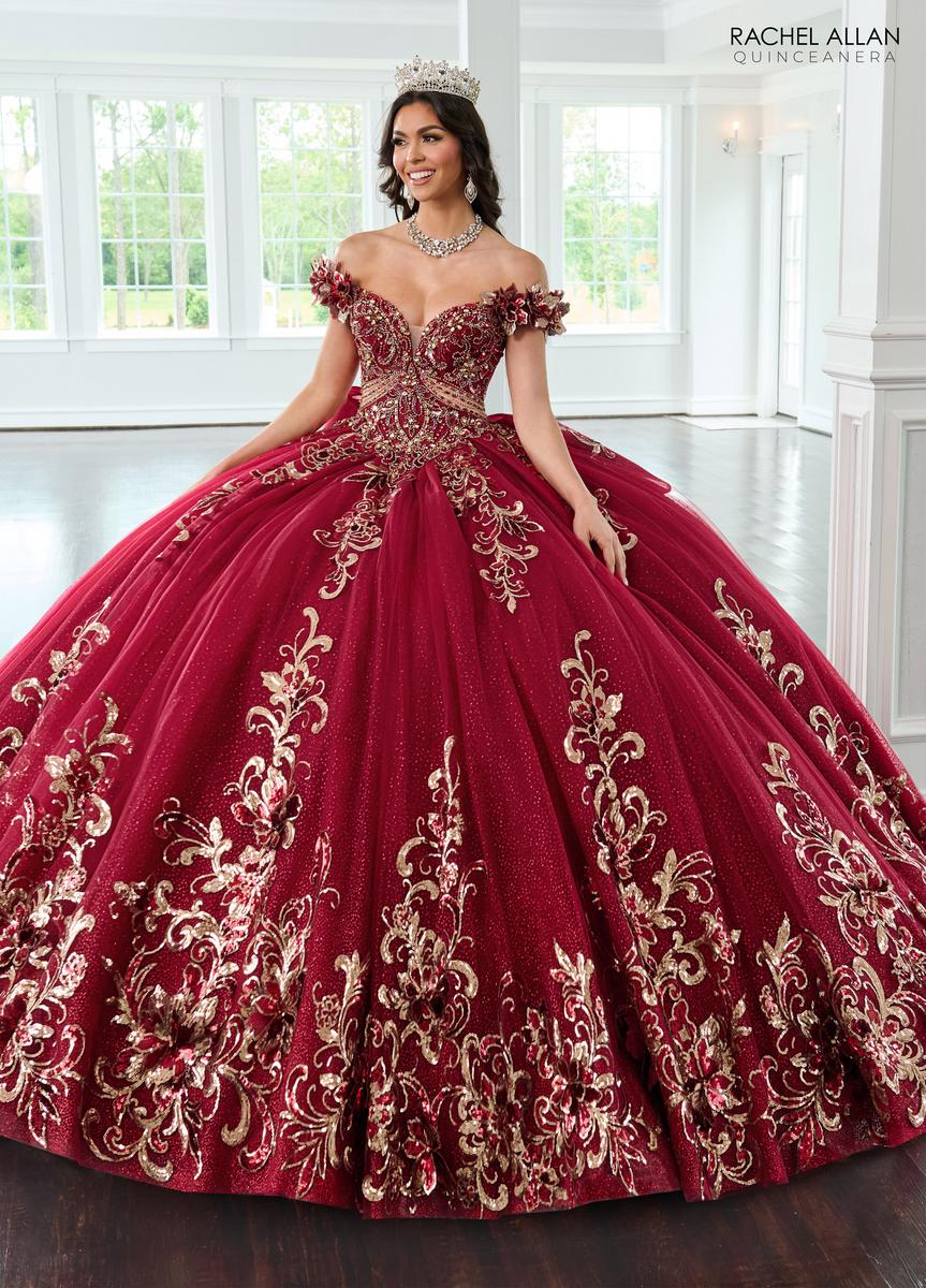 burgundy couture dress Esther Gown - Burgundy