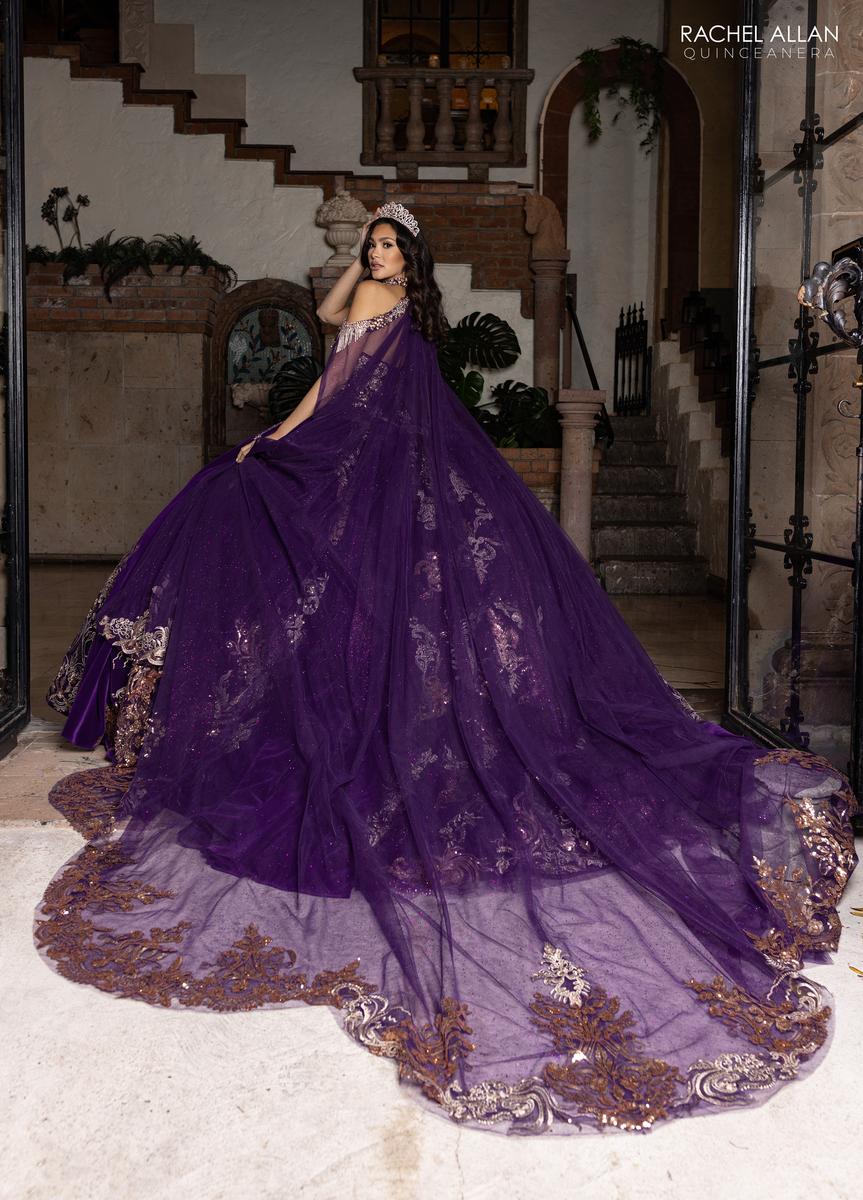 purple and gold quince dresses Alta Couture Quinceanera Dress RQ3160