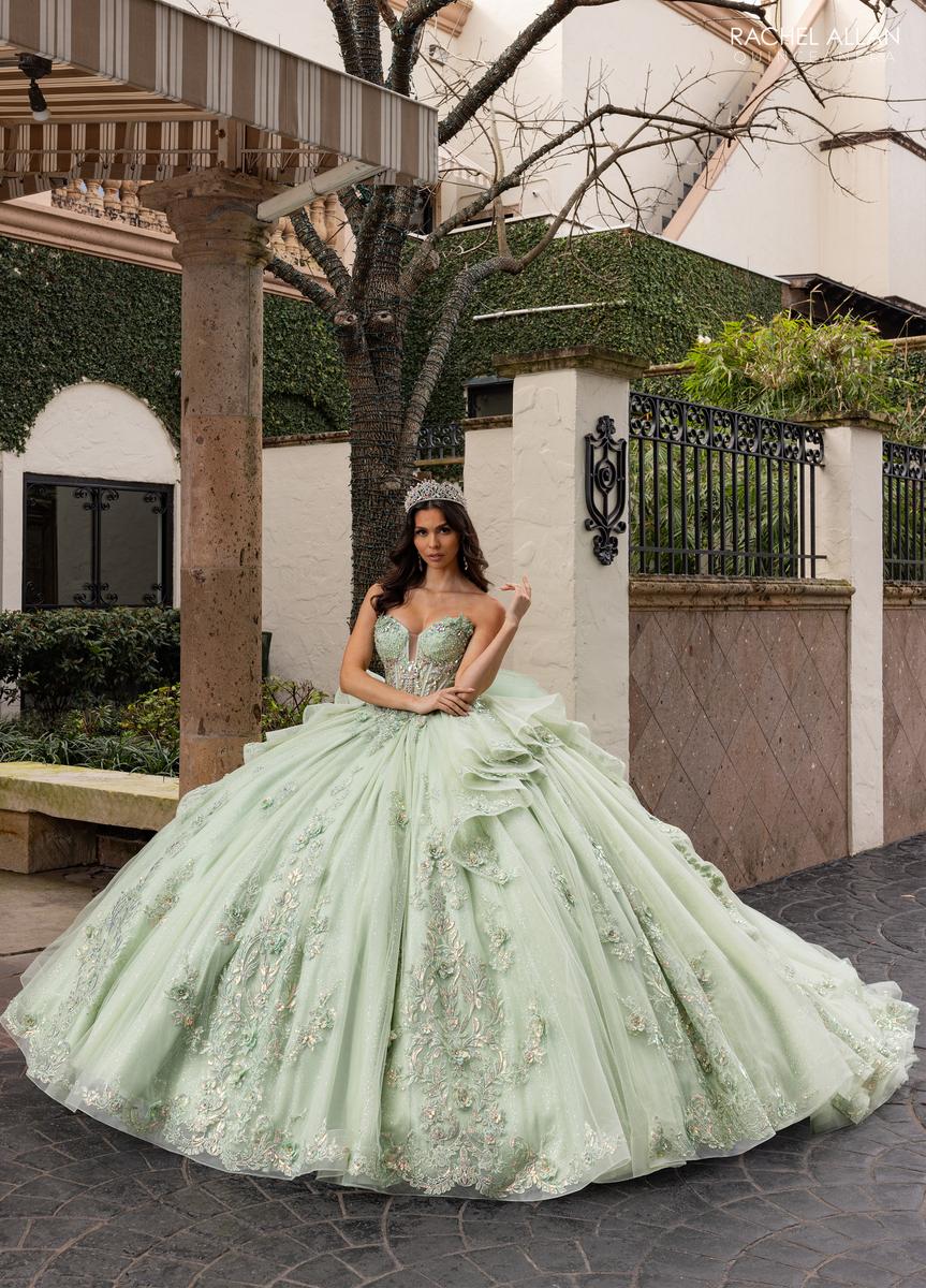 nude embroidered dress Romantic Quinceanera Dresses Beading Prom Dresses with 3D Flower Appli main image 1
