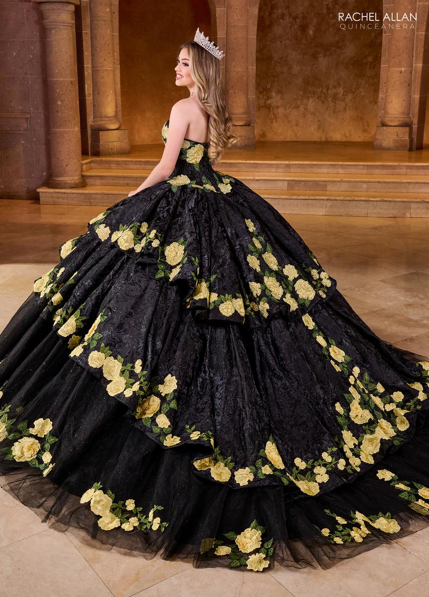 Rachel Allan Quinceanera Dress RQ5006 - Strapless Ballgown with Floral Embroidery Rachel Allan Quinceanera Dress RQ5006 - Strapless Ballgown with Floral Embroidery