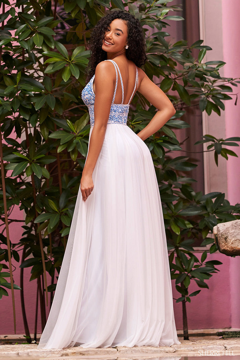 Sherri Hill Dress 55070 - Plunging Neckline A-Line Gown normansbridal Sherri Hill Dress 55070 - Plunging Neckline A-Line Gown normansbridal