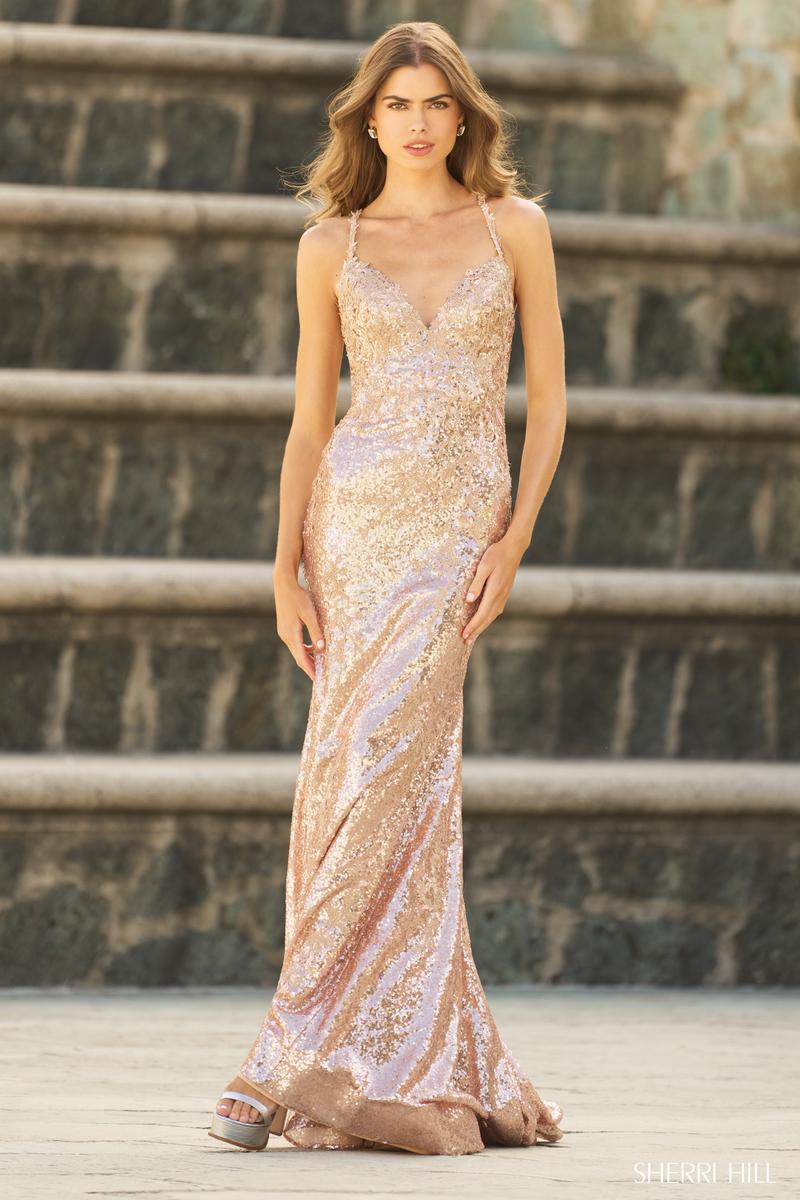slim fit dress slacks Adoria Sequin Cut Out Maxi Dress / Gold | Meshki
