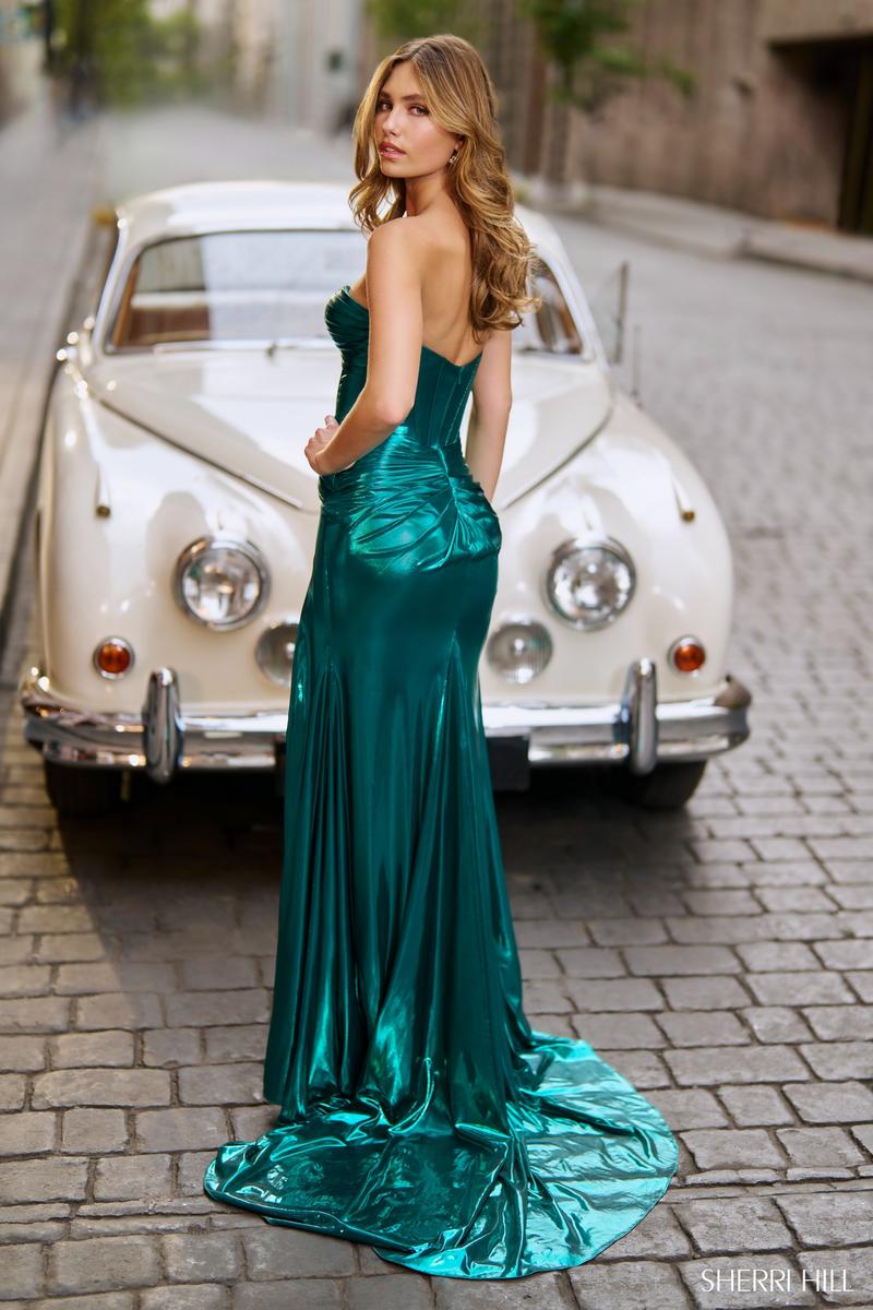 green emerald velvet dress Buy dress style № 56654 designed by SherriHill main image 1