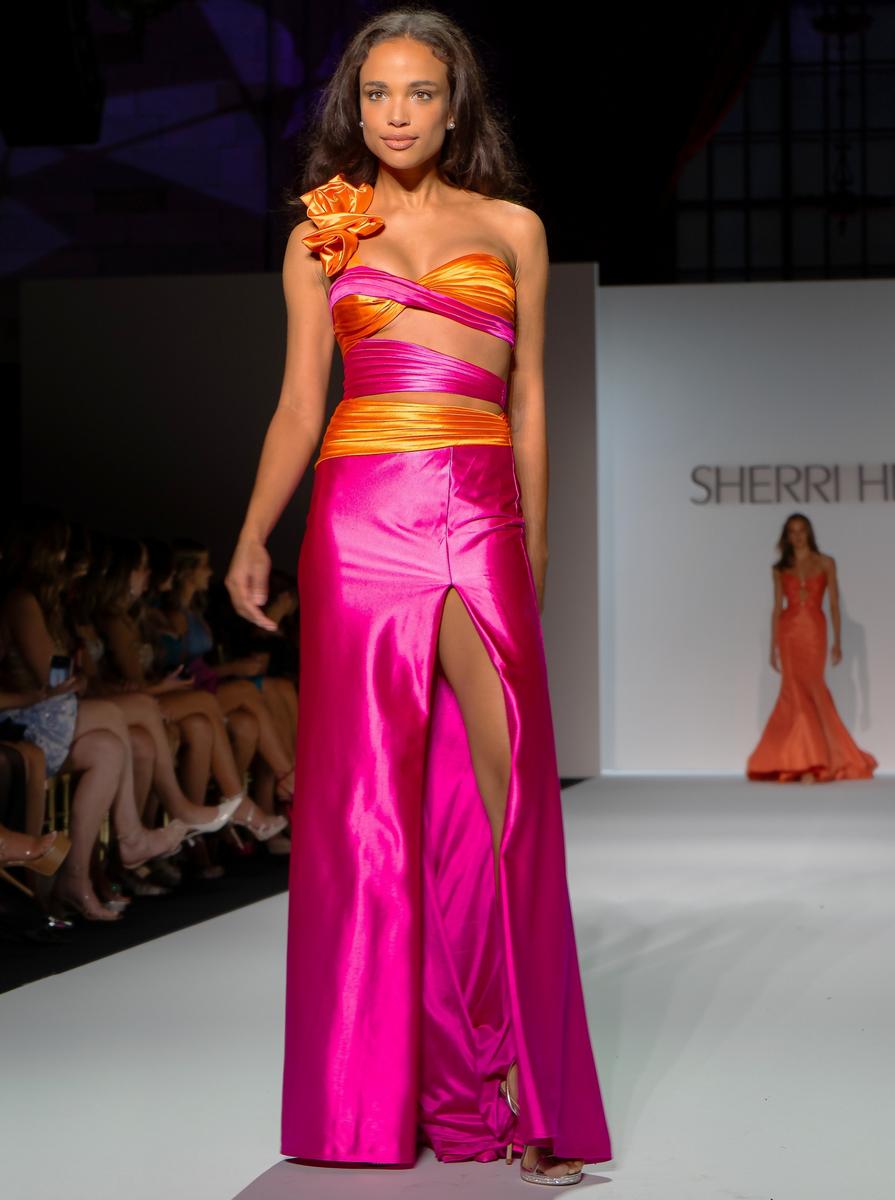 pink one shoulder sherri hill dress Sherri Hill 55164 Strappy Back One Shoulder Dress