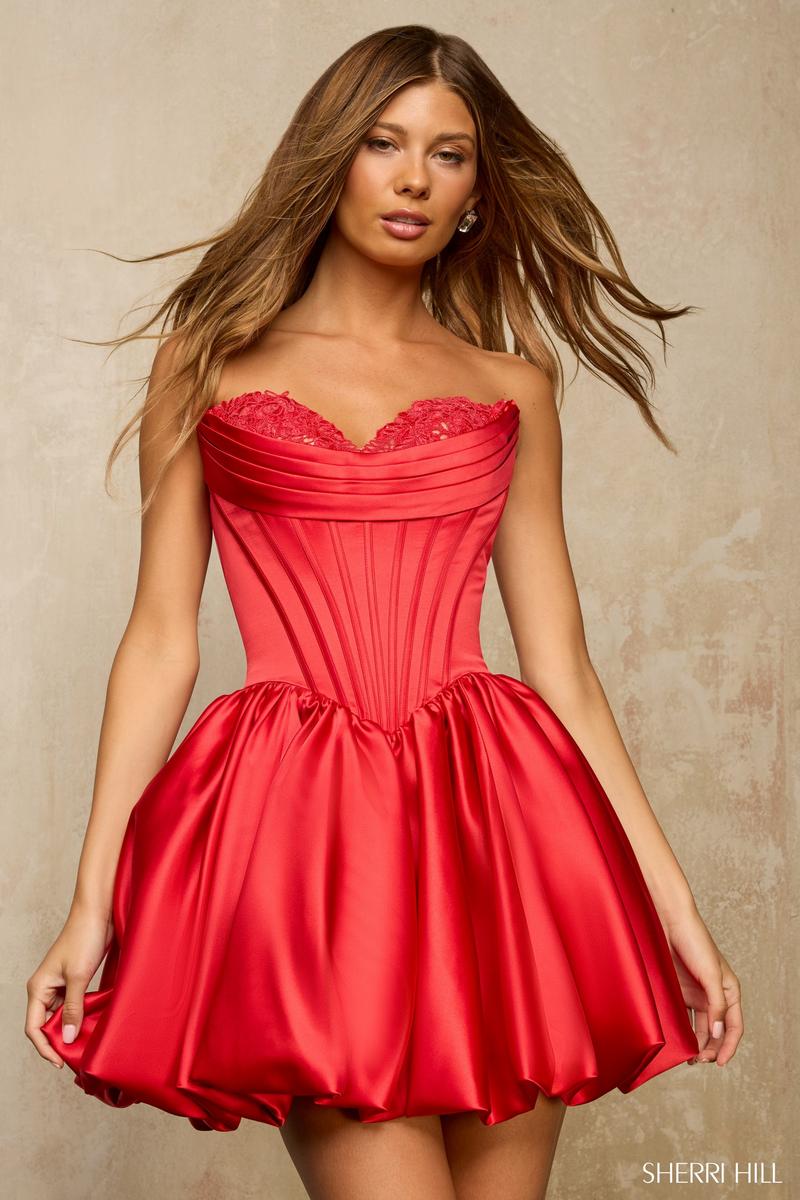 Sherri Hill Dress 57440 Strapless Mini Bubble Skirt normansbridal Sherri Hill Dress 57440 Strapless Mini Bubble Skirt normansbridal