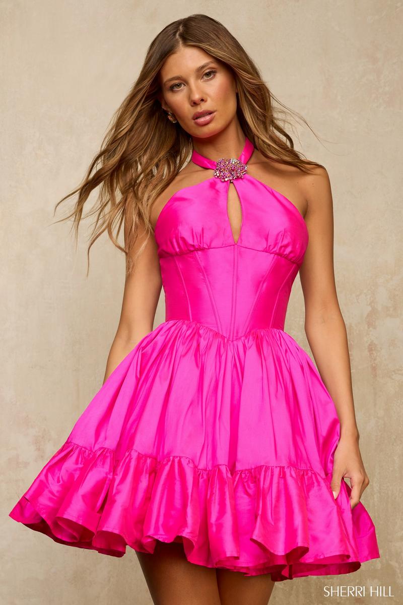 slim fit dress slacks Plunge Halter Bias Gown main image 1
