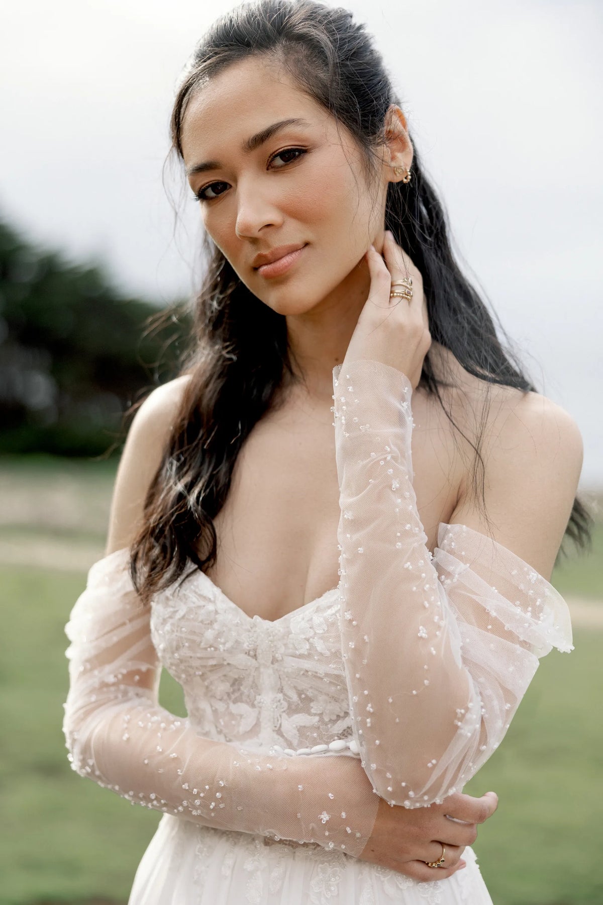 33667 - A-Line Gown with Beaded and Sequined Bodice and Chiffon Skirt