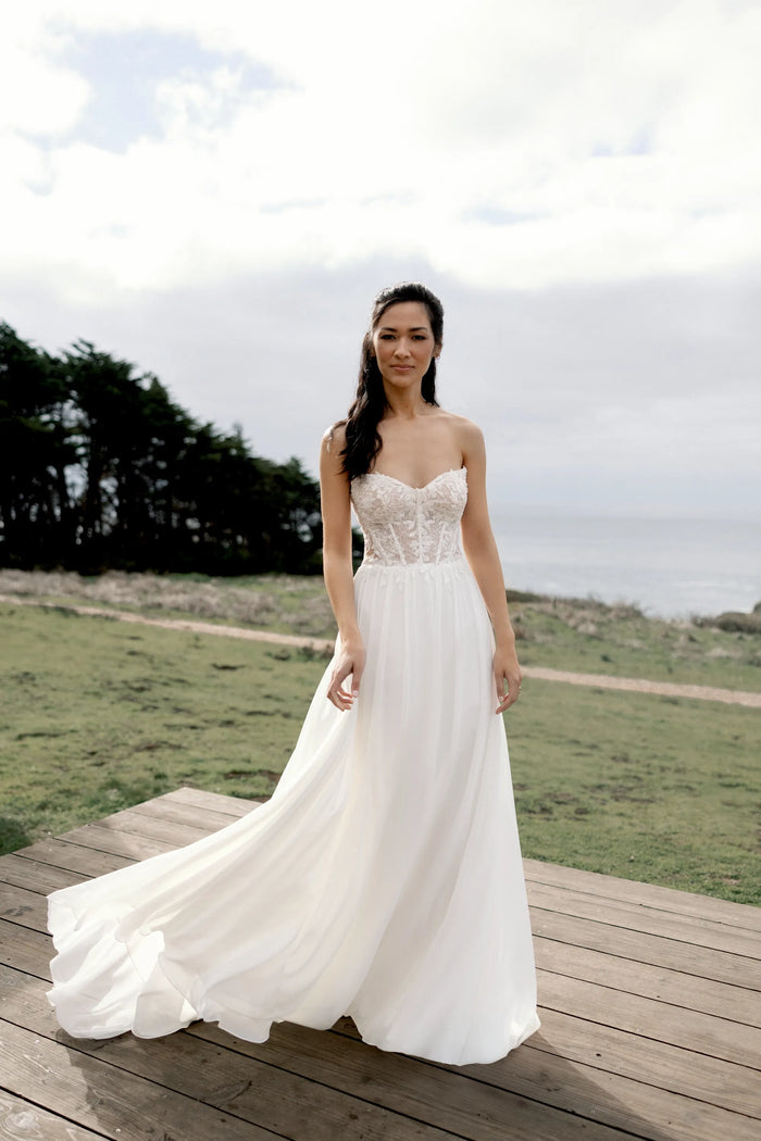 33667 - A-Line Gown with Beaded and Sequined Bodice and Chiffon Skirt