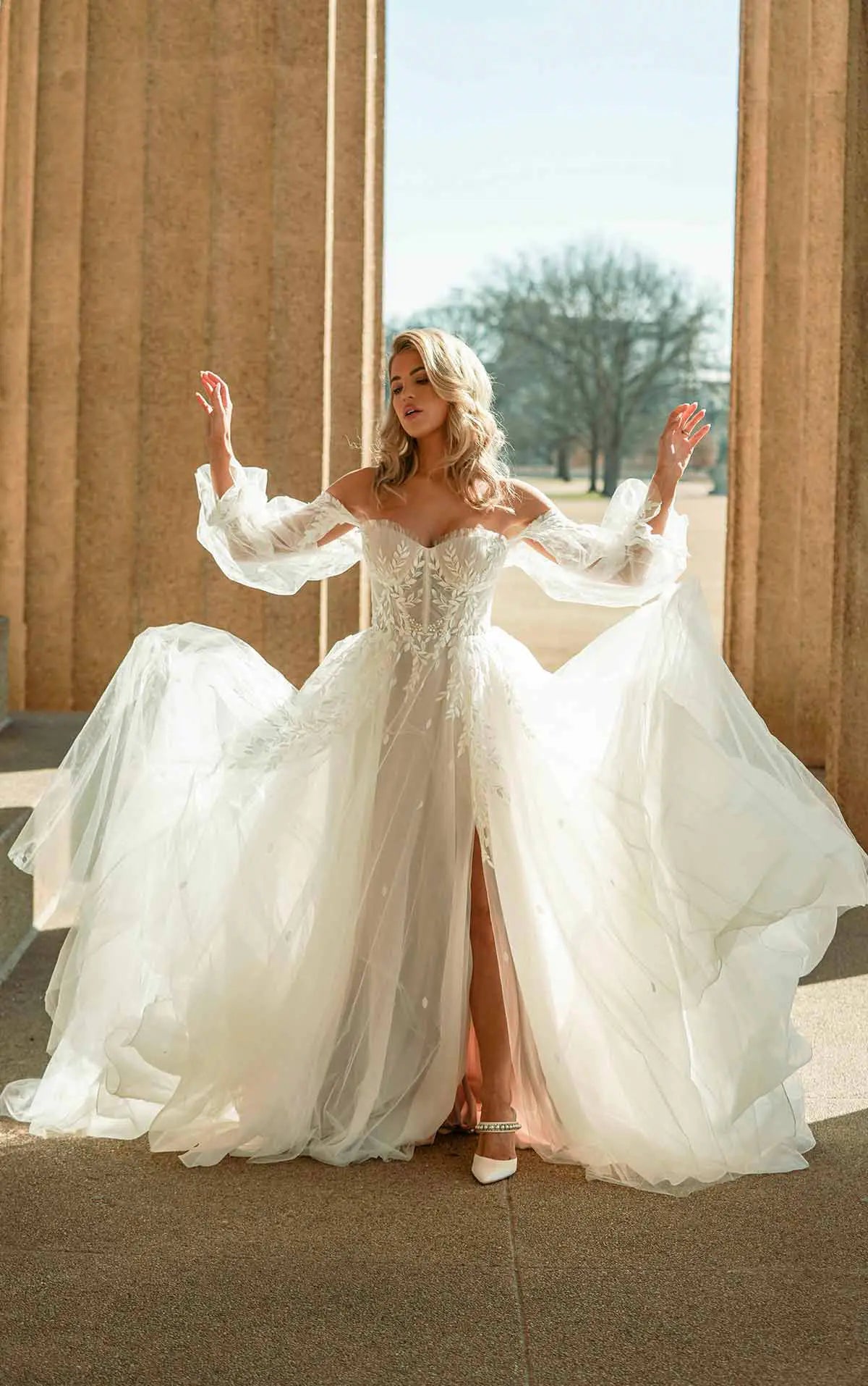 32138 - Soft A-Line Bridal Dress with Lace Detailing normansbridal 32138 - Soft A-Line Bridal Dress with Lace Detailing normansbridal