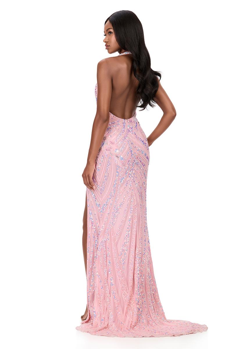 ASHLEYlauren Dress 12151 - Halter Neckline, Long Fitted Silhouette