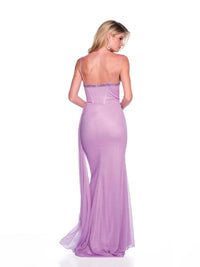 ASHLEYlauren Dress 12194 - V-Neck Long Fitted Gown with Slit