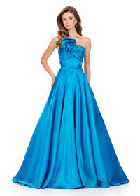 ASHLEYlauren Dress 12199 Strapless Ballgown with Floral Detail