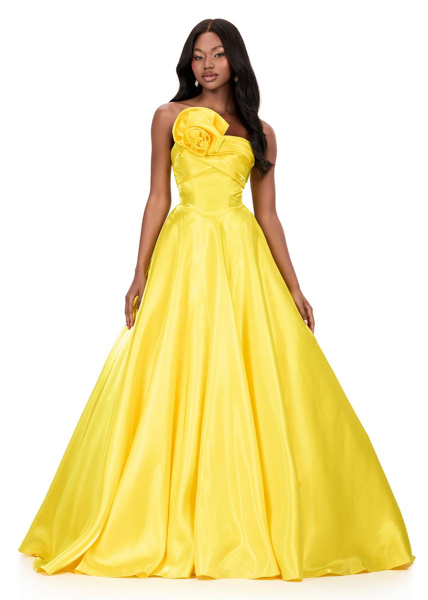 ASHLEYlauren Dress 12199 Strapless Ballgown with Floral Detail