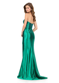 ASHLEYlauren Dress 12200 Strapless Satin Fit and Flare Gown