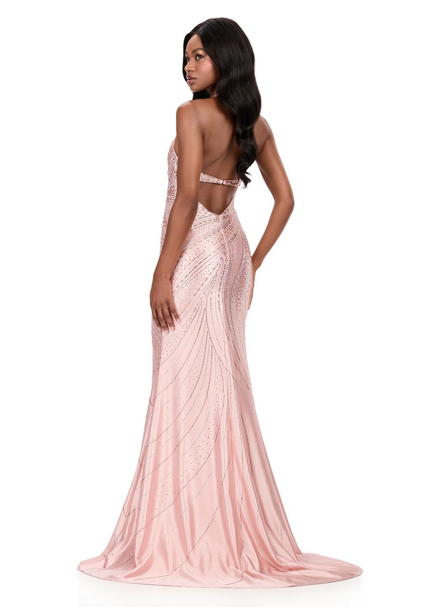 ASHLEYlauren Dress 12206 - Deep V-Neck Long Fitted Gown