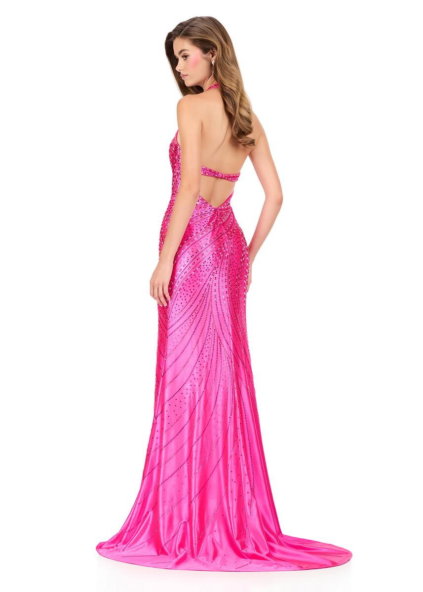 ASHLEYlauren Dress 12206 - Deep V-Neck Long Fitted Gown
