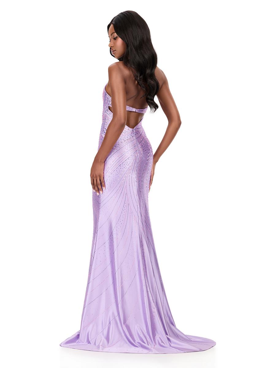 ASHLEYlauren Dress 12206 - Deep V-Neck Long Fitted Gown