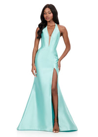 ASHLEYlauren Dress 12214 - Halter Neckline, Long Fit and Flare Silhouette