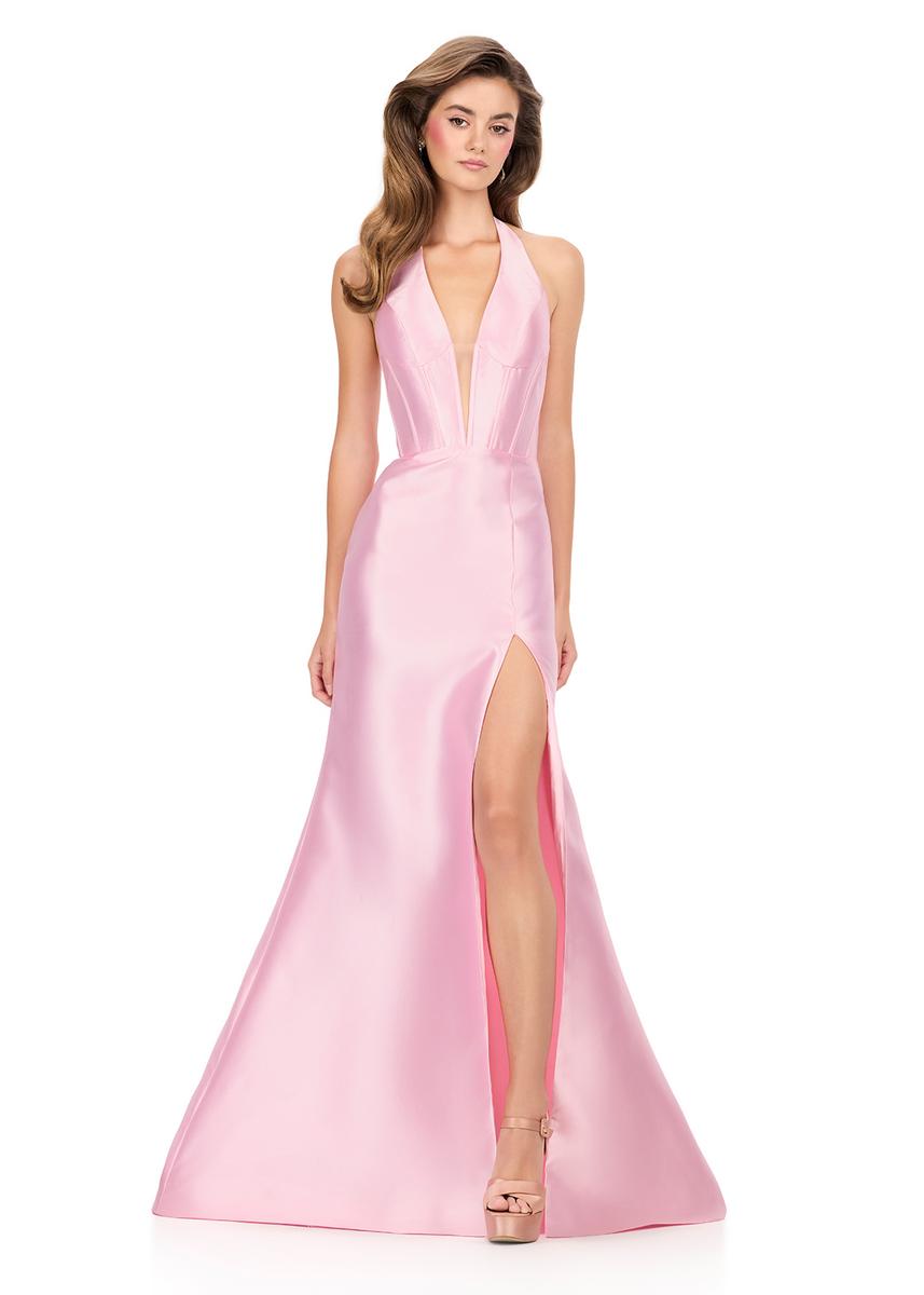 ASHLEYlauren Dress 12214 - Halter Neckline, Long Fit and Flare Silhouette