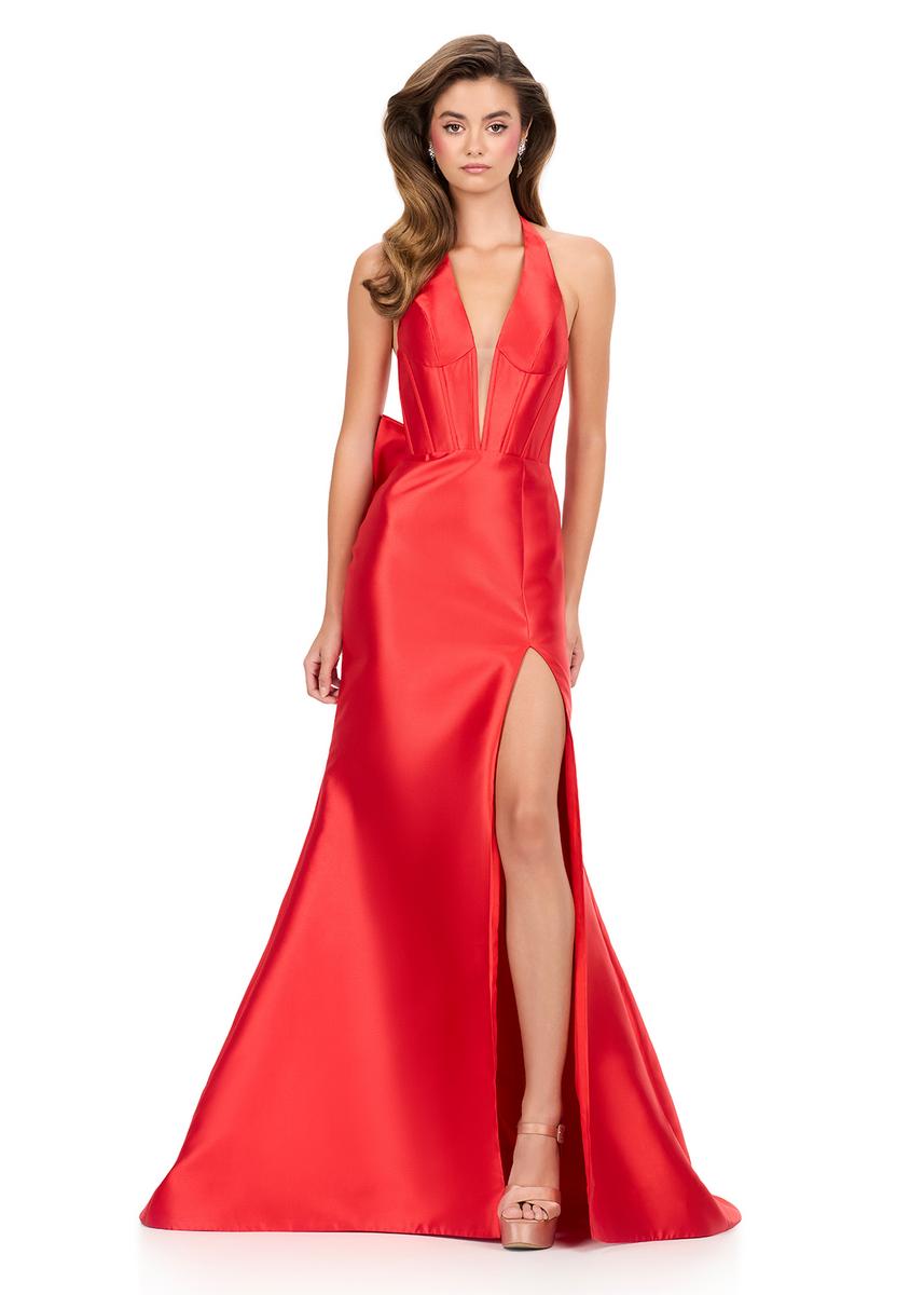 ASHLEYlauren Dress 12214 - Halter Neckline, Long Fit and Flare Silhouette