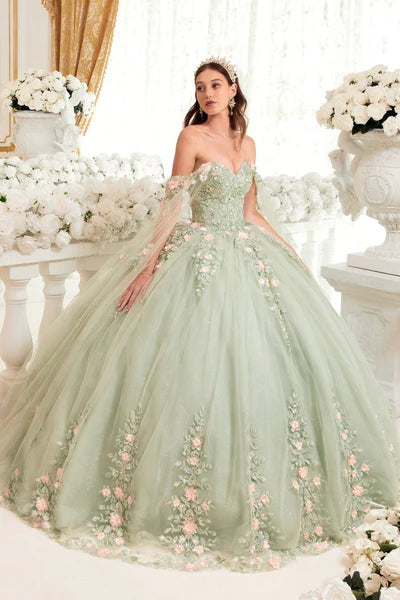 35065-Strapless Ball Gown with a Layered Tulle Skirt