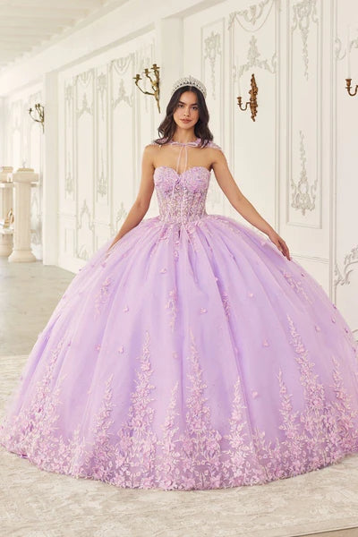 35064-Strapless Layered Tulle Ball Gown