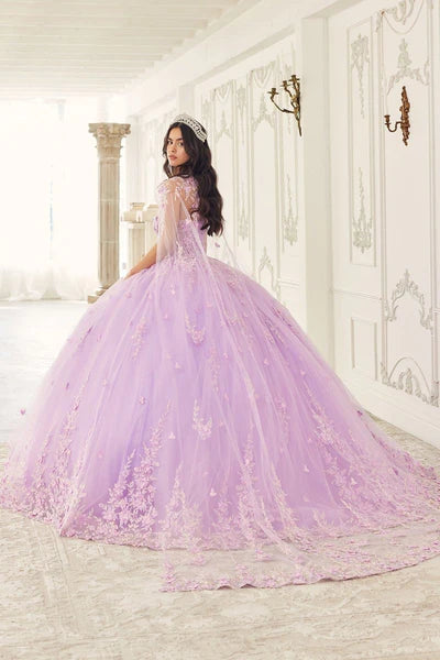 35064-Strapless Layered Tulle Ball Gown