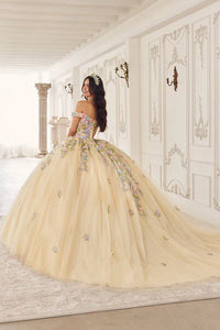 35063-:Layered Off-the-Shoulder Tulle Ball Gown