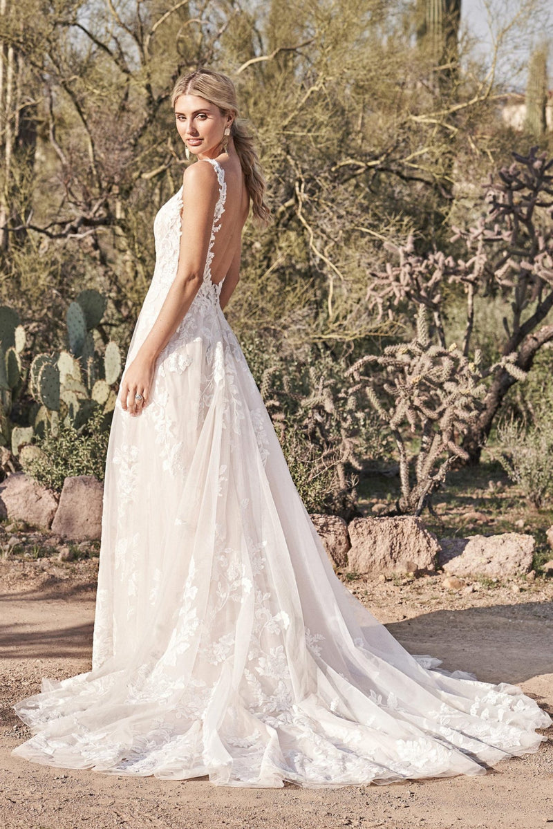 28074 - Timeless A-Line Bridal Gown with Chantilly Lace & Pockets normansbridal 28074 - Timeless A-Line Bridal Gown with Chantilly Lace & Pockets normansbridal