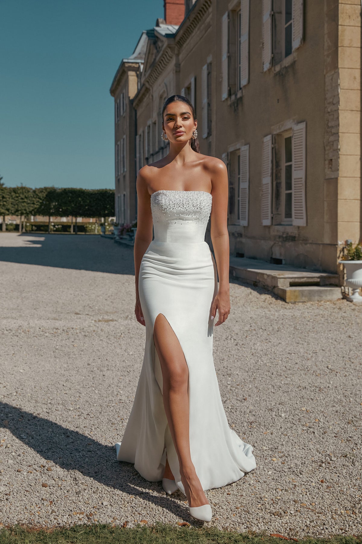 structured fit and flare dress Strapless Floral Fit And Flare Dress With Structured Bodice 49821