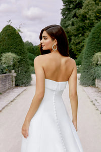 33292 - Romantic A-Line Wedding Gown with Flowy Skirt