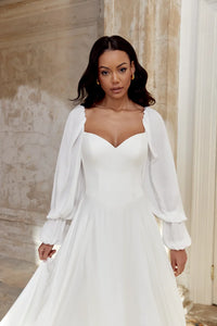 33688 - Elegant A-Line Bridal Gown for Classic Brides