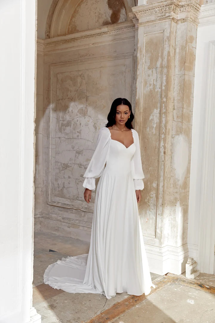 33688 - Elegant A-Line Bridal Gown for Classic Brides