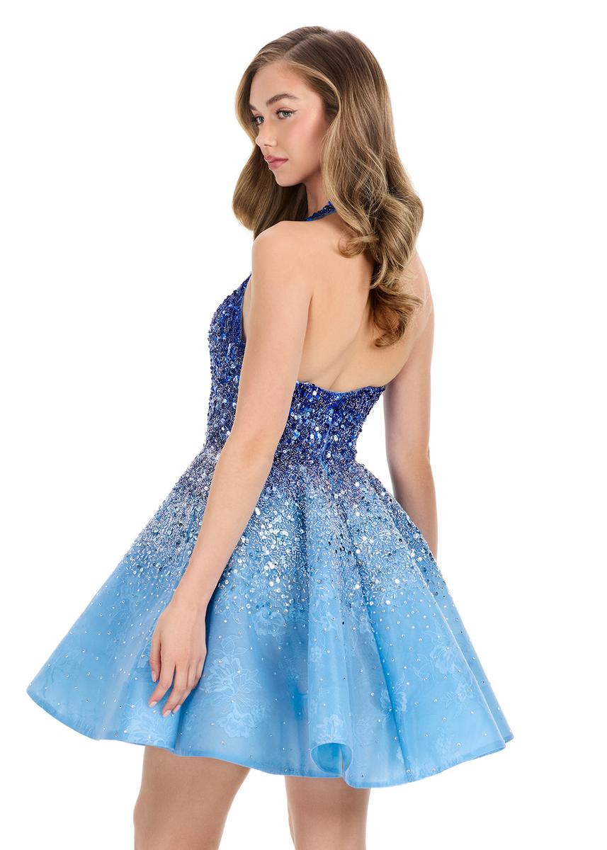 ASHLEYlauren Dress 4833 - Plunge Neckline Short A-line
