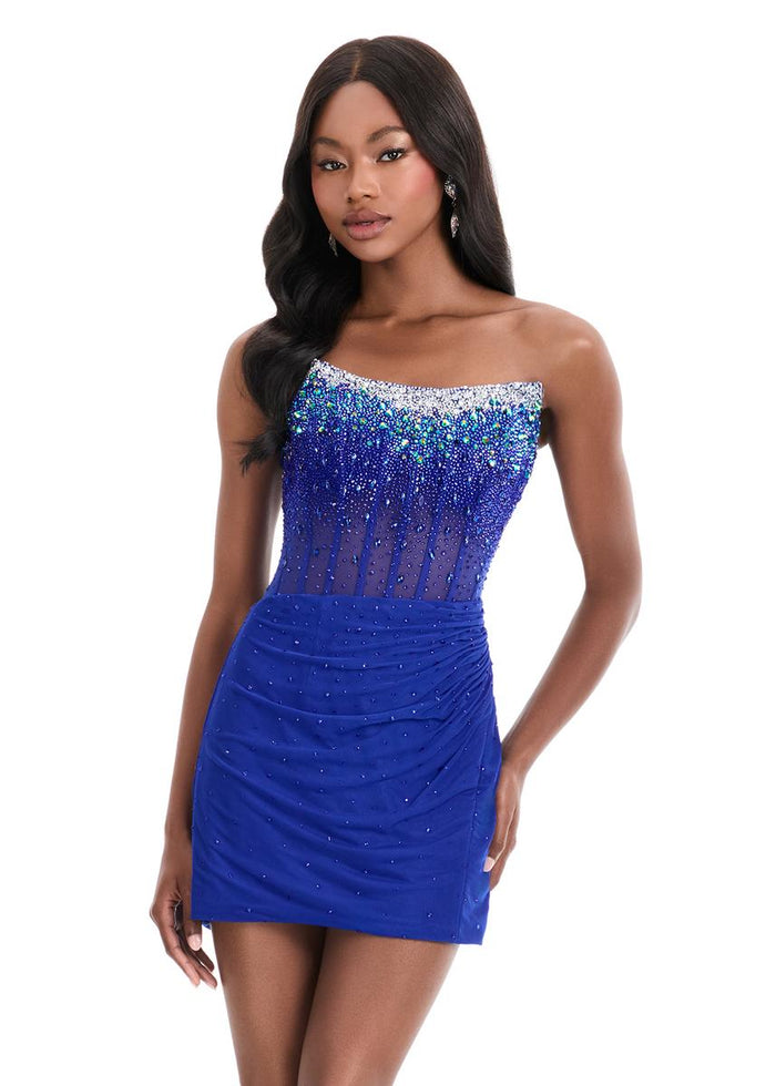 ASHLEYlauren Dress 4856 - Strapless Mini with Embellished Bodice