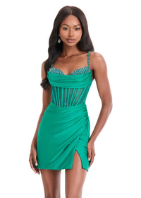 ASHLEYlauren Dress 4864 - Beaded Sweetheart Neckline, Short Fitted Silhouette