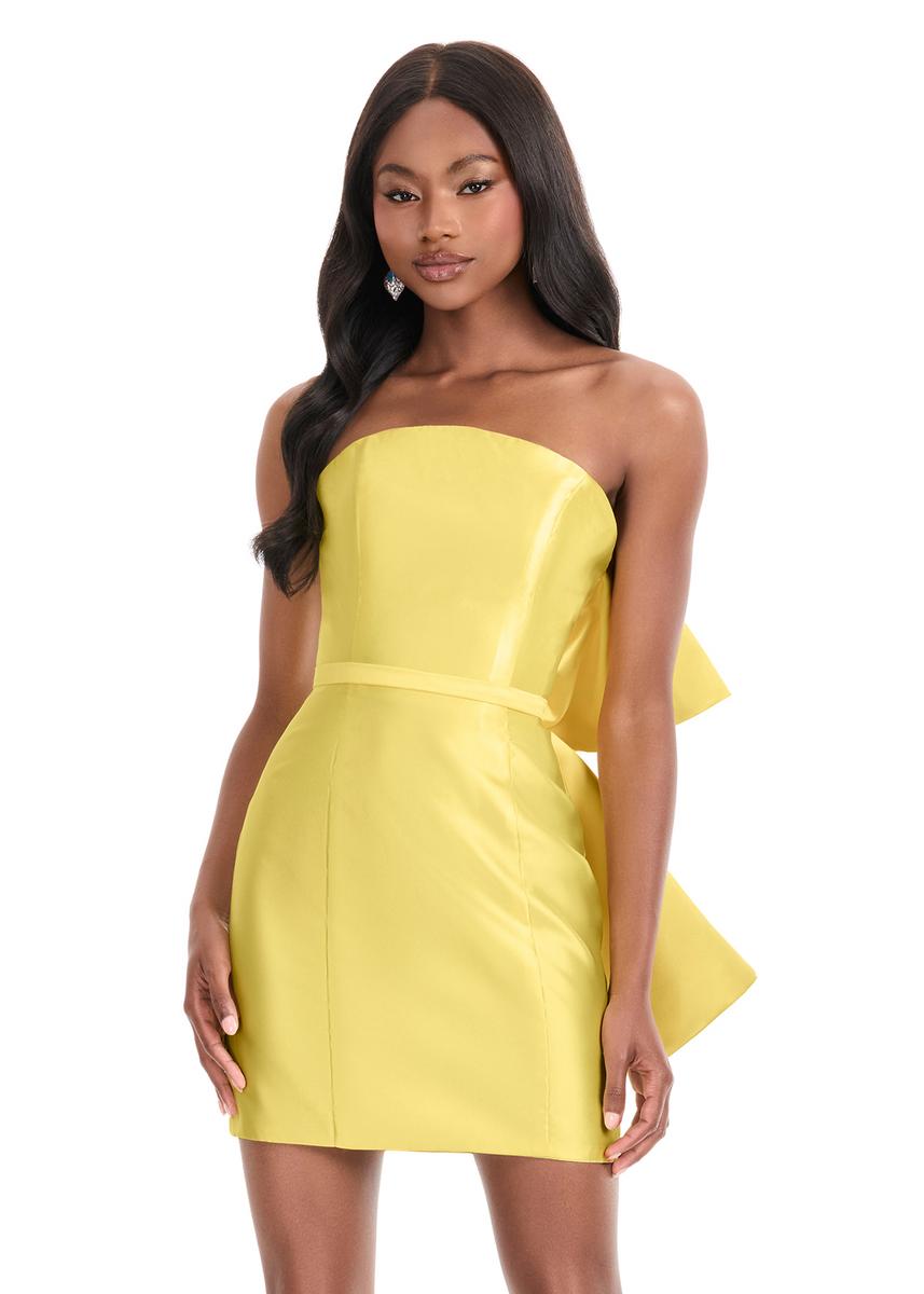 ASHLEYlauren Dress 4875 Strapless Mini with Bow Detail