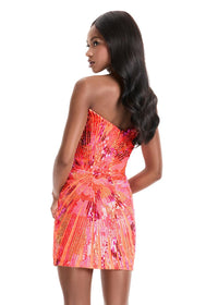 ASHLEYlauren Dress 4894 - Plunging Neckline Short Fitted Dress