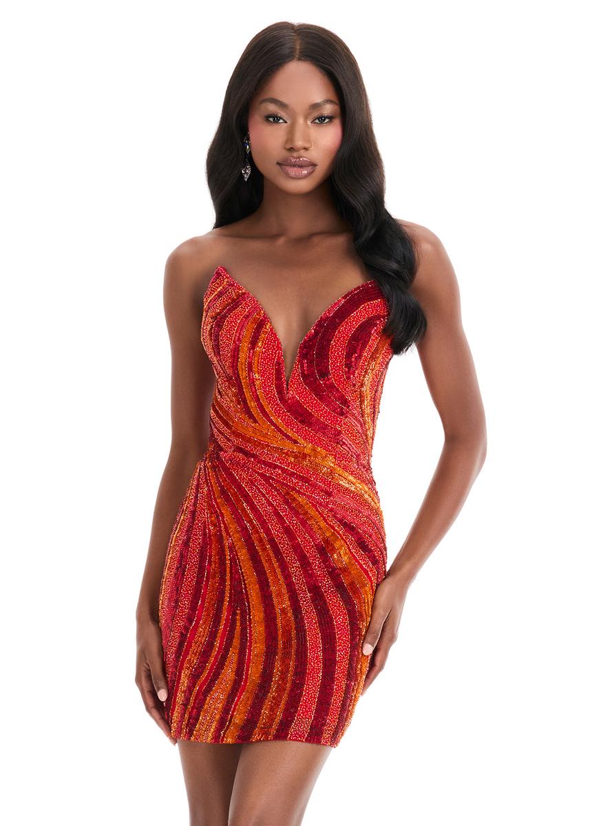 ASHLEYlauren Dress 4932 - Strapless Mini with Sequin Embellishments