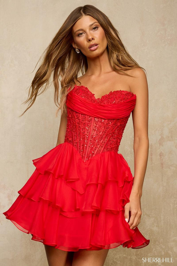 Sherri Hill Dress 57572 - Strapless Sweetheart Short A-Line