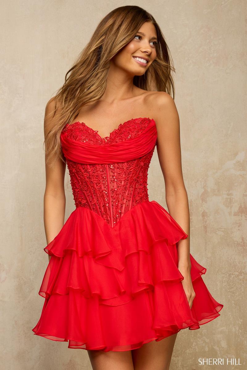 Sherri Hill Dress 57572 - Strapless Sweetheart Short A-Line