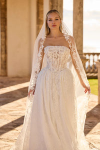 34746-Basque Waist Strapless Wedding Dress