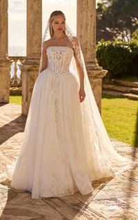34746-Basque Waist Strapless Wedding Dress