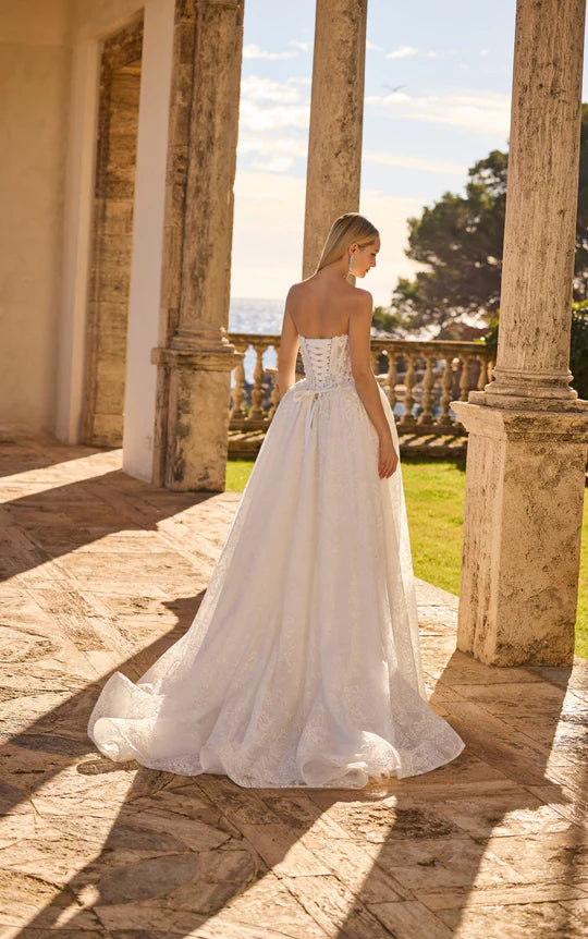 34746-Basque Waist Strapless Wedding Dress