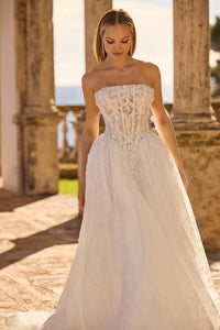 34746-Basque Waist Strapless Wedding Dress